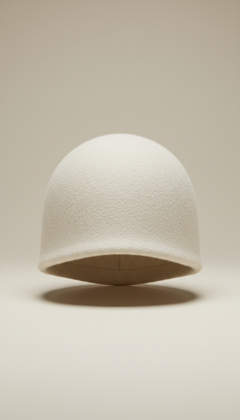 Wool Sauna Hat in Birch White