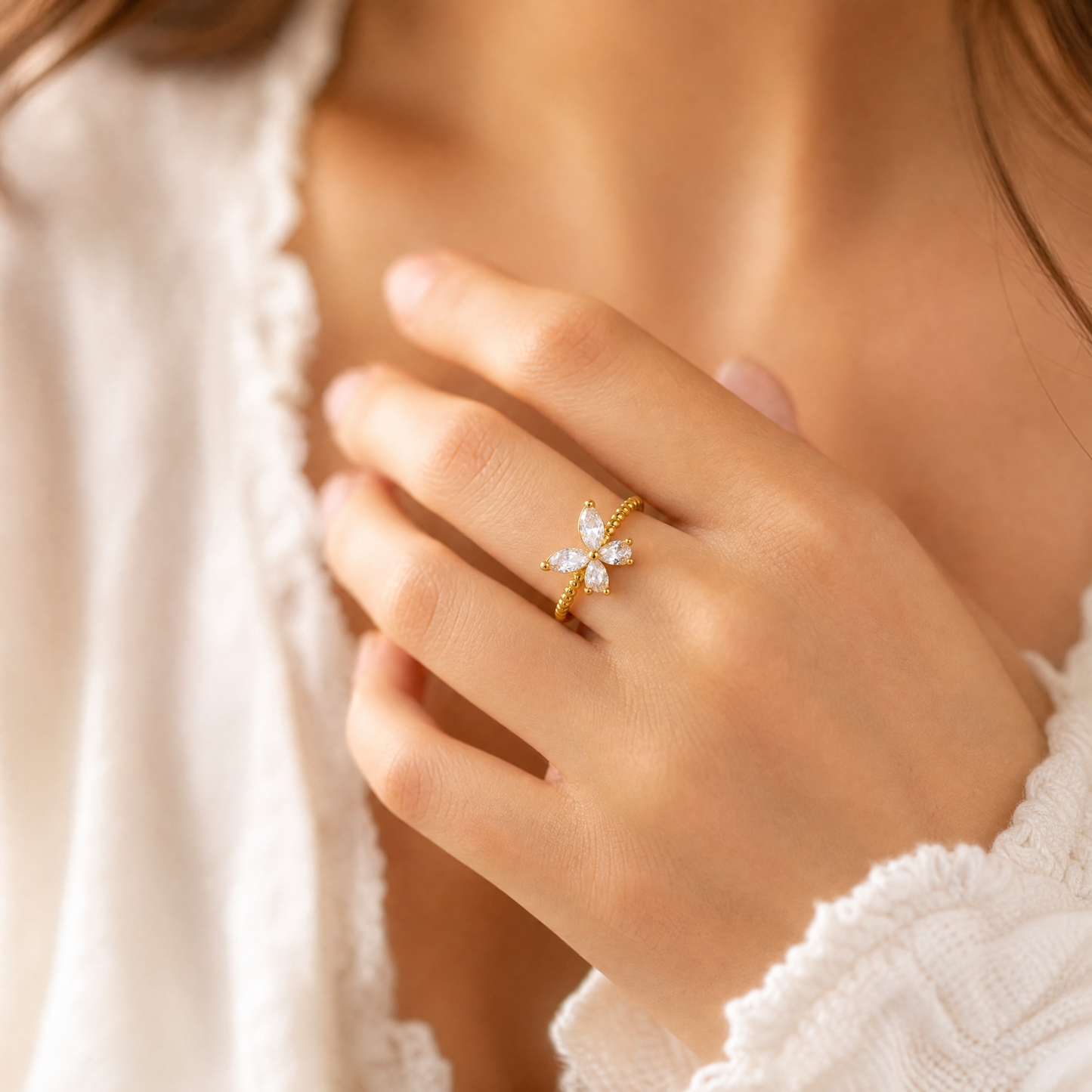 Grace™ — The Crystal Butterfly Ring